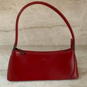 Daniela Moda Red Leather Handbag
